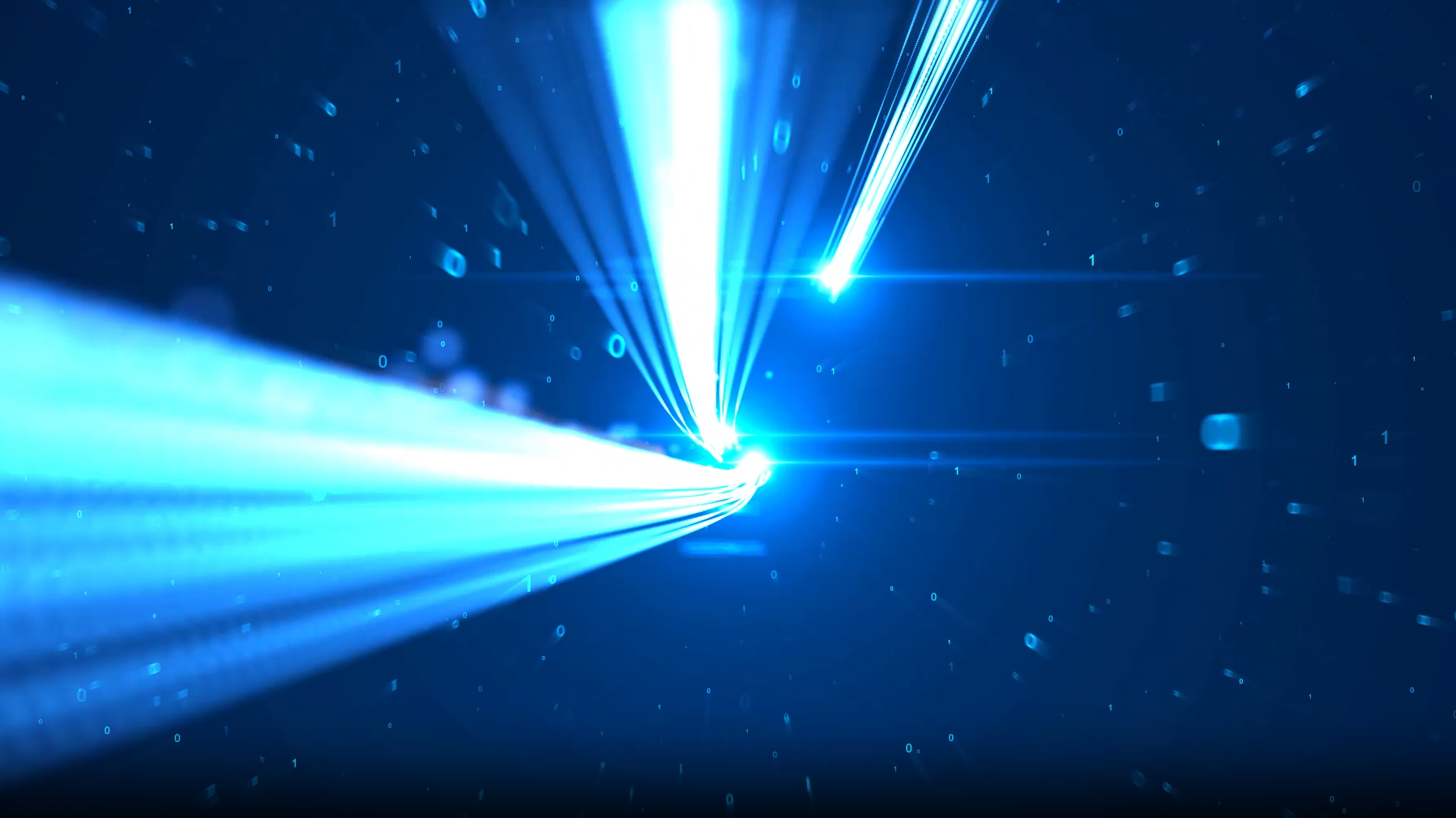 蓝色大气光线汇聚企业科技片头视频的预览图
