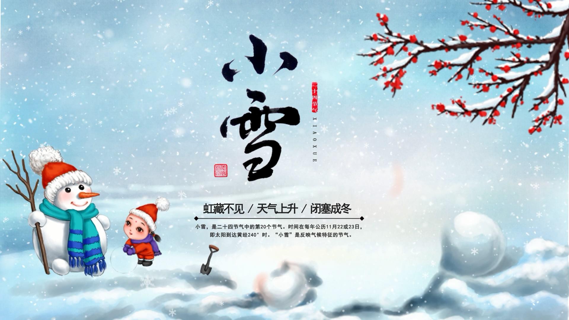 简洁唯美小雪节日节气宣传展示AE模板视频的预览图