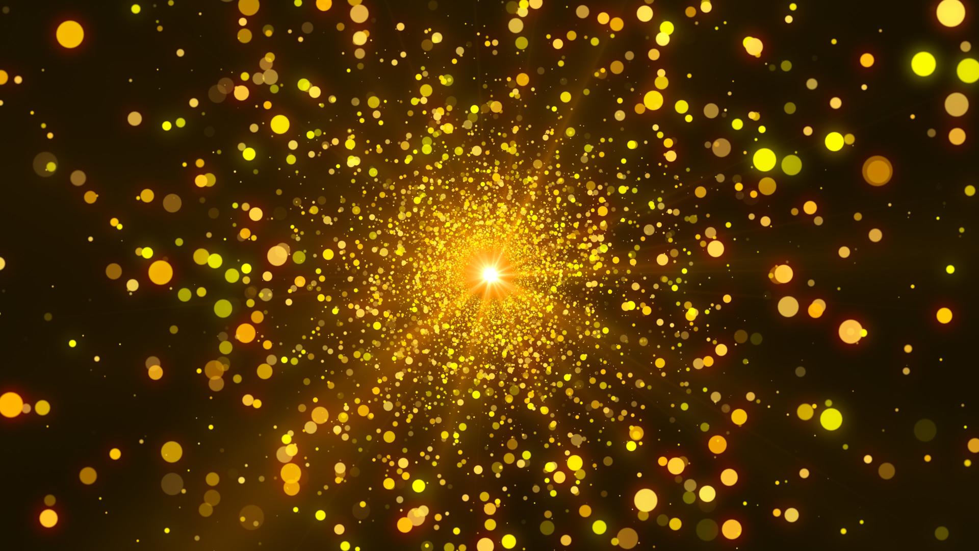 金色粒子穿梭背景视频4k视频的预览图