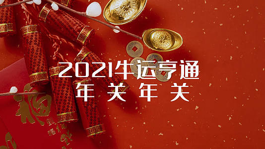 简洁喜庆新年祝福快闪字幕模板视频的预览图