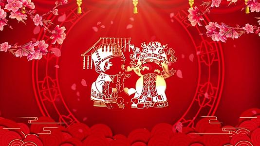 喜庆中式婚礼舞台背景视频的预览图