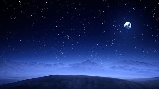 月光下夜空雪地背景视频的预览图