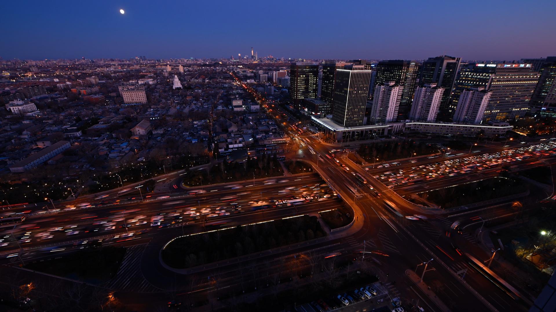 北京阜成门金融的立交桥视频的预览图