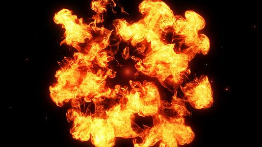 4K火焰爆炸冲击波元素视频的预览图
