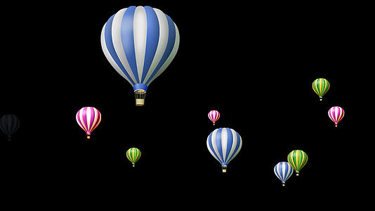 4K热气球升空动画元素带通道视频的预览图