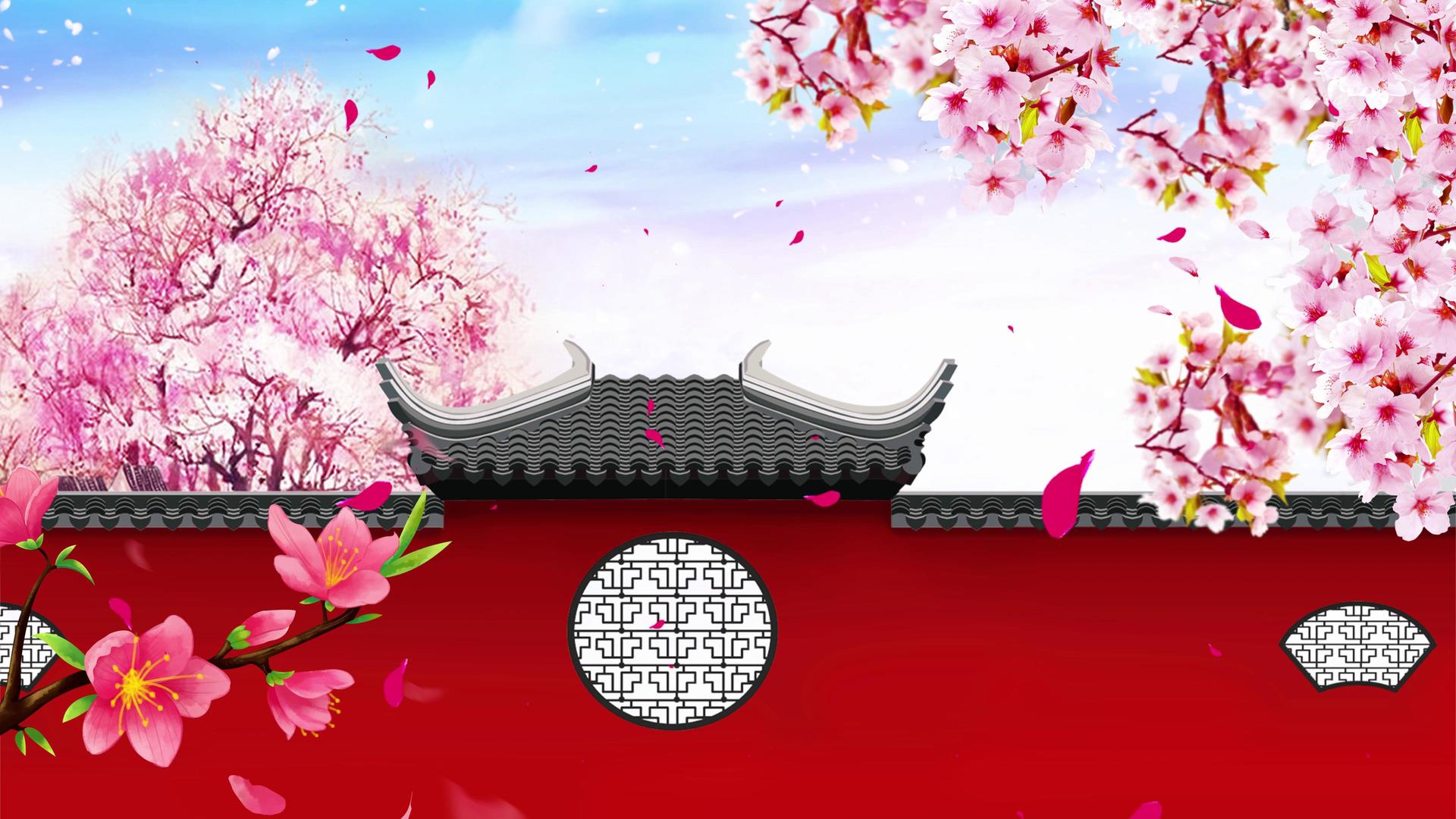 唯美粉红樱花树樱花节背景视频视频的预览图
