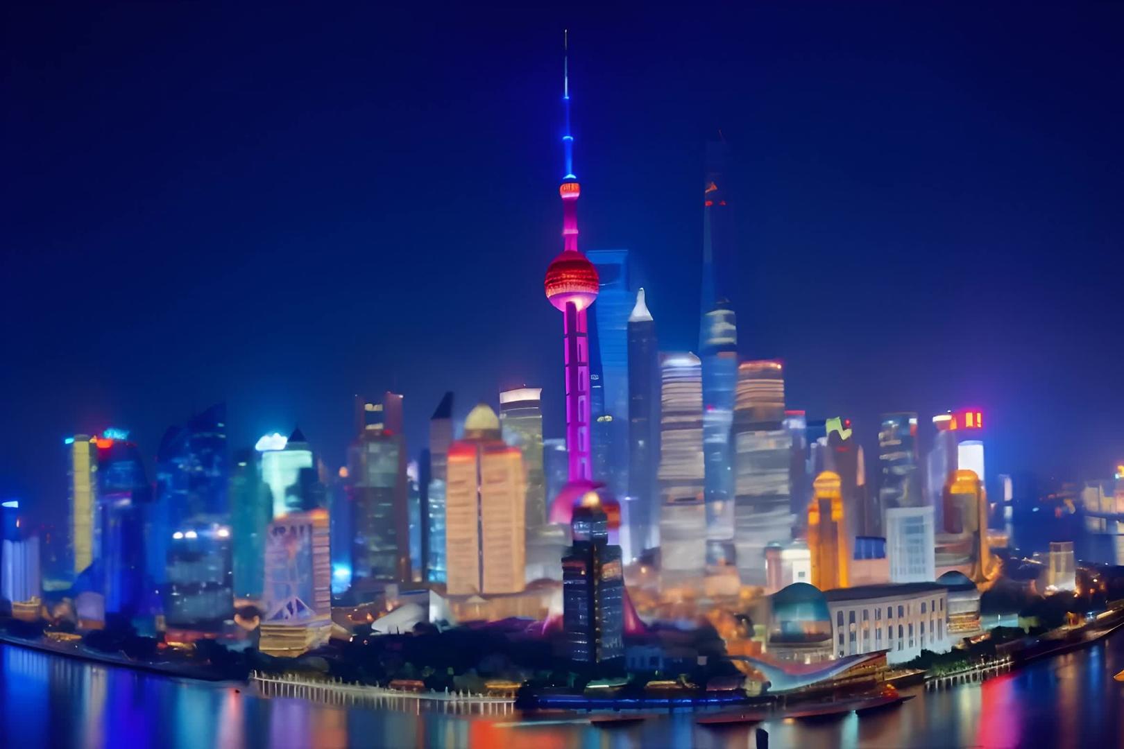 上海城市夜景陆家嘴核心风景1视频的预览图