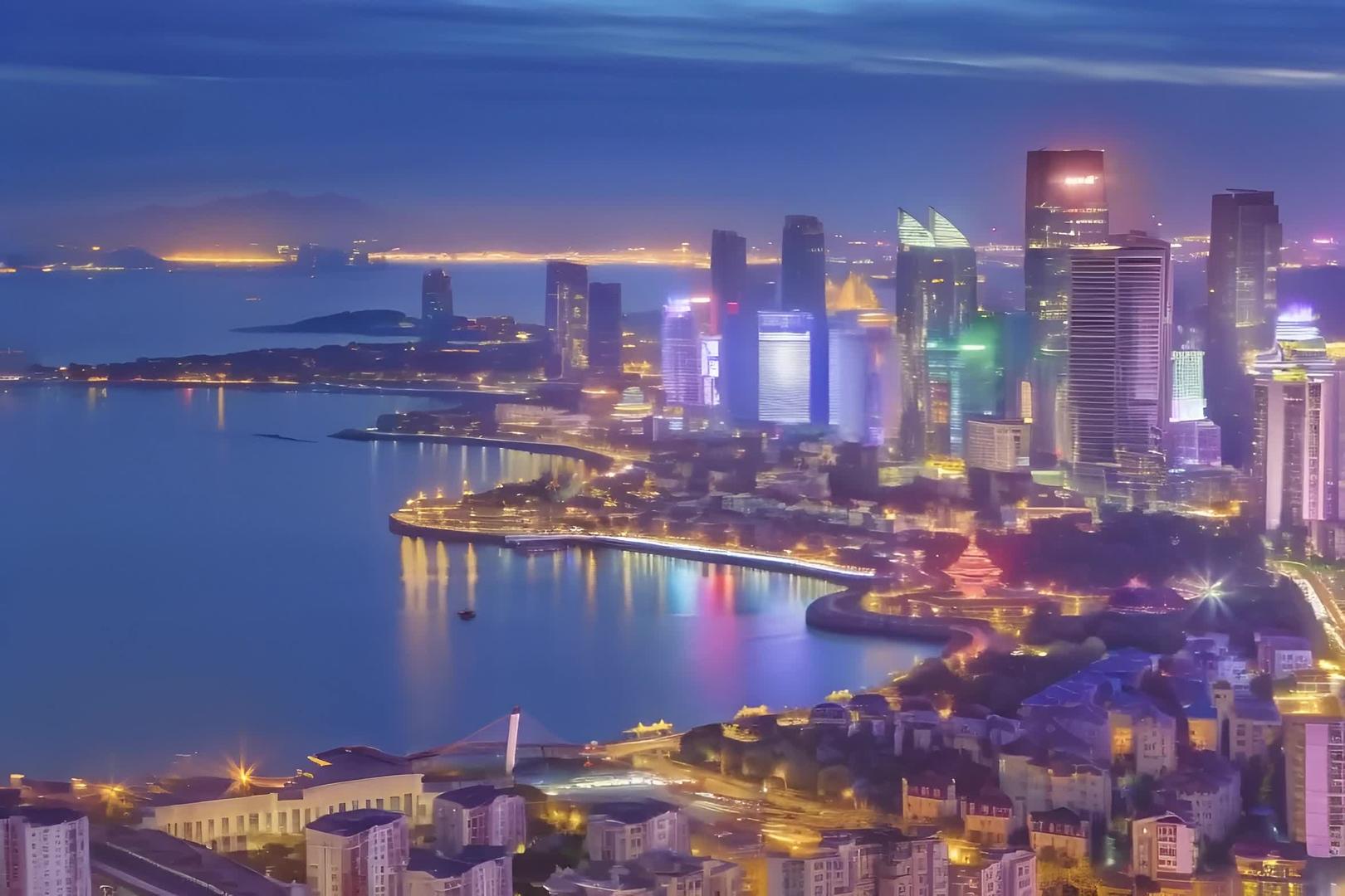 繁华的城市夜景视频的预览图
