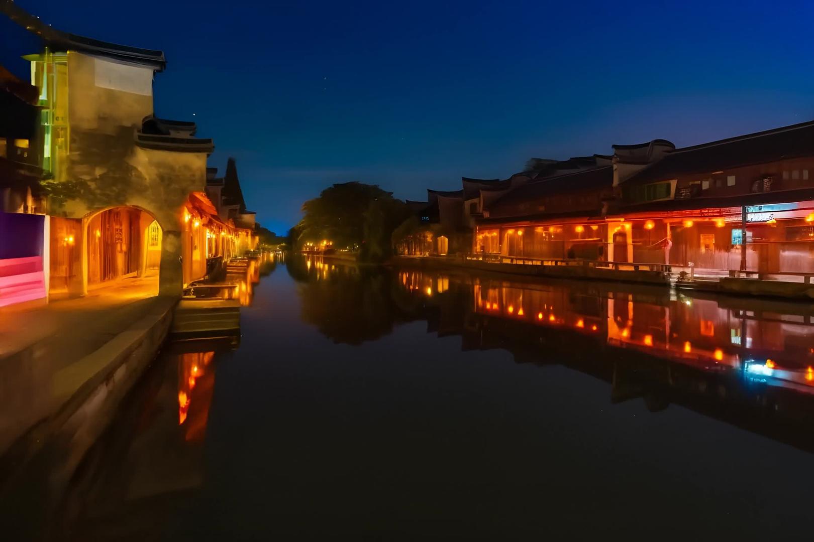 南浔江南古镇夜景视频的预览图
