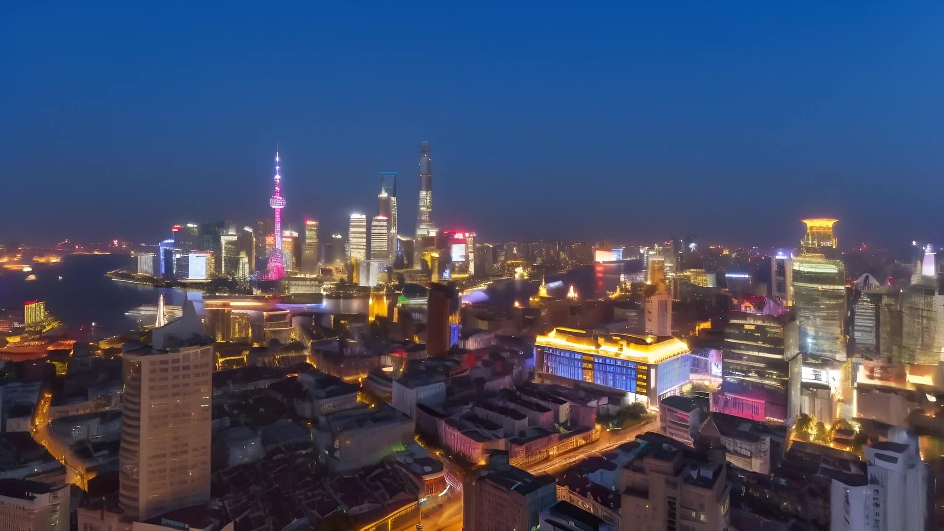 辉煌的上海城市夜景视频的预览图