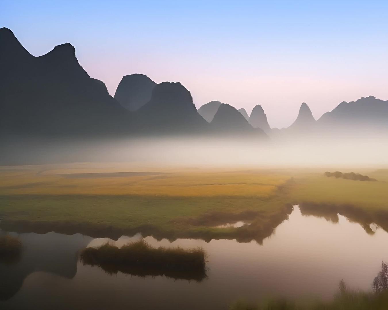 桂林喀斯特地貌航拍图视频的预览图