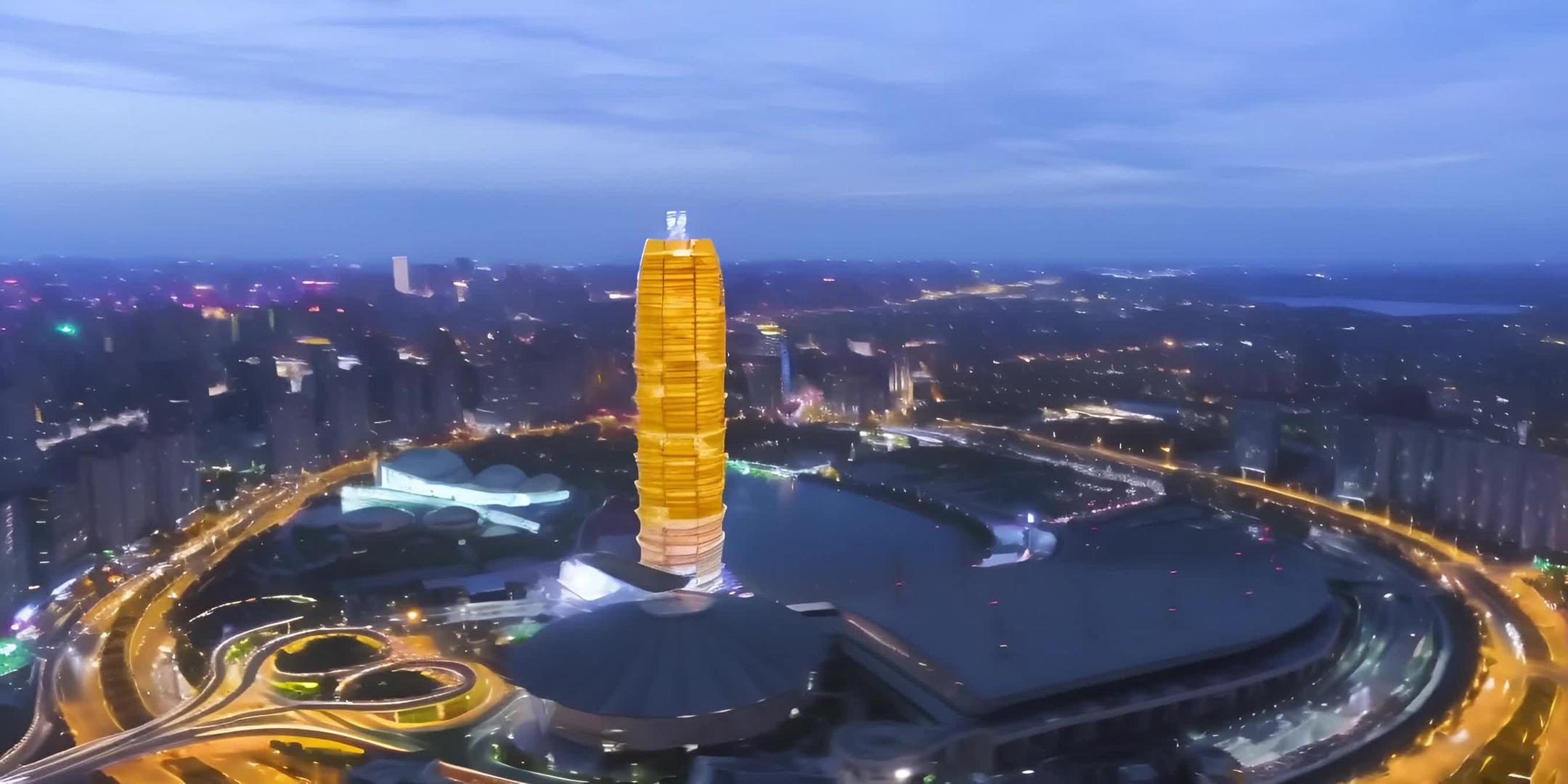 河南郑州郑东新区夜景视频的预览图