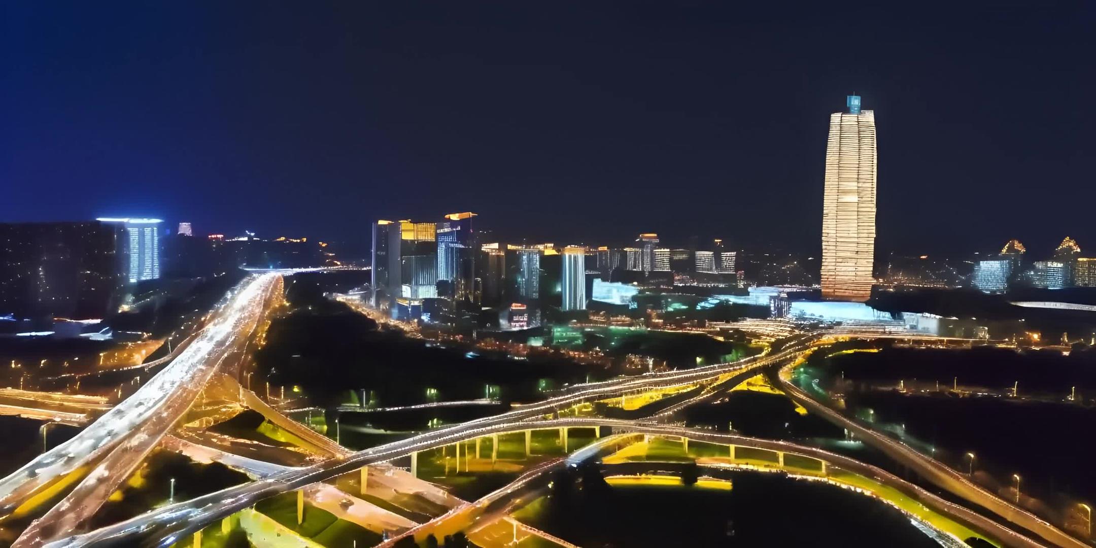 河南郑州郑东新区夜景视频的预览图