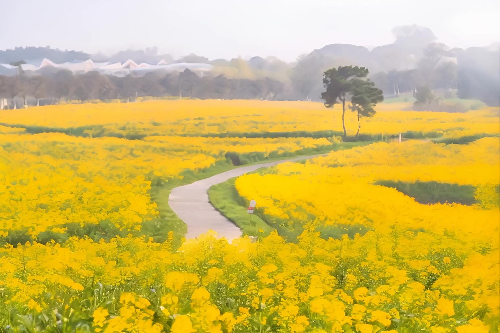 春季南京高淳国际慢城油菜田视频的预览图