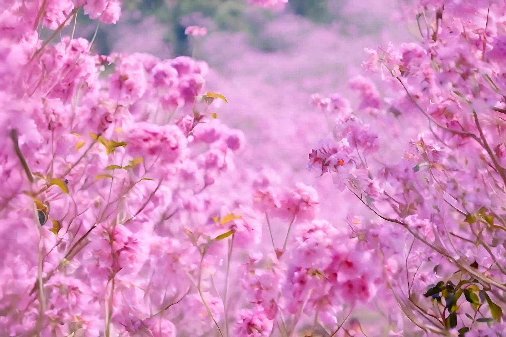 春色浪漫紫色风铃花视频的预览图