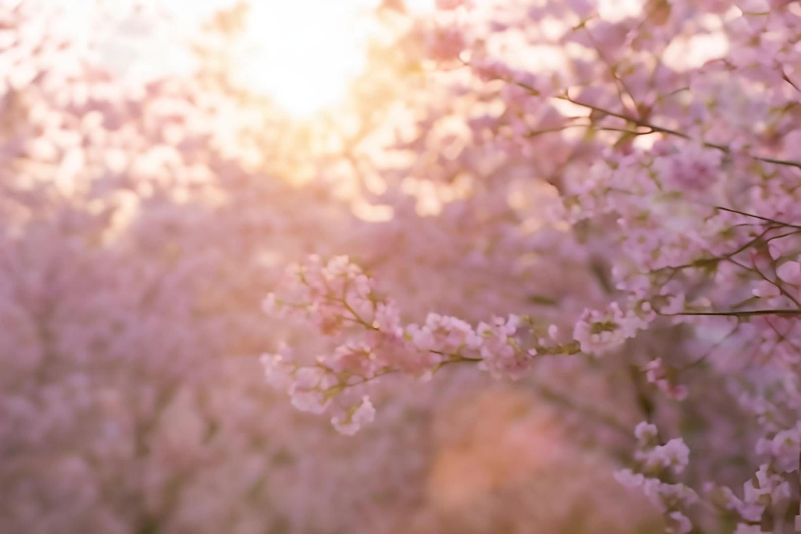 樱花在夕阳下视频的预览图