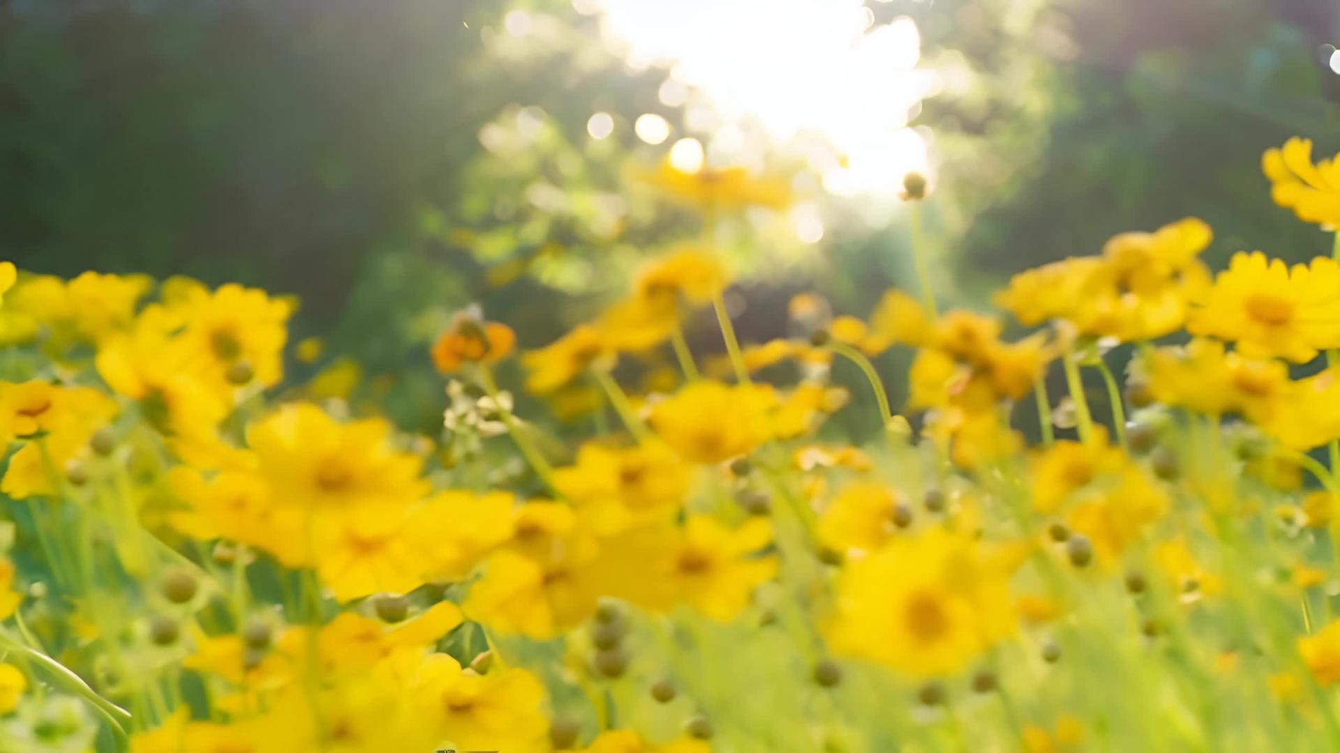 黄昏时分的金鸡菊视频的预览图