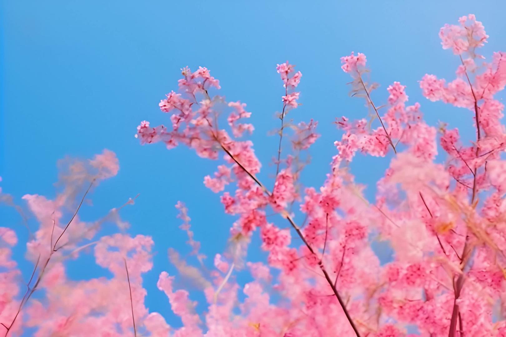 春日浪漫美丽的樱花视频的预览图