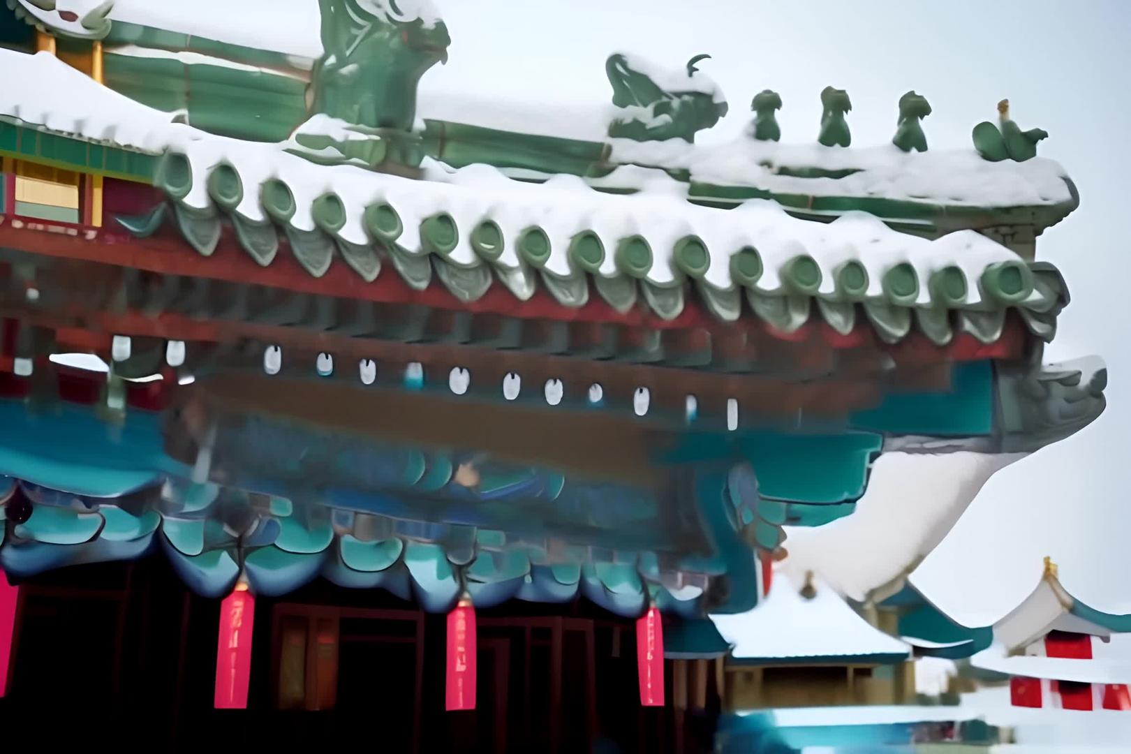 北京天坛冬天雪中视频的预览图