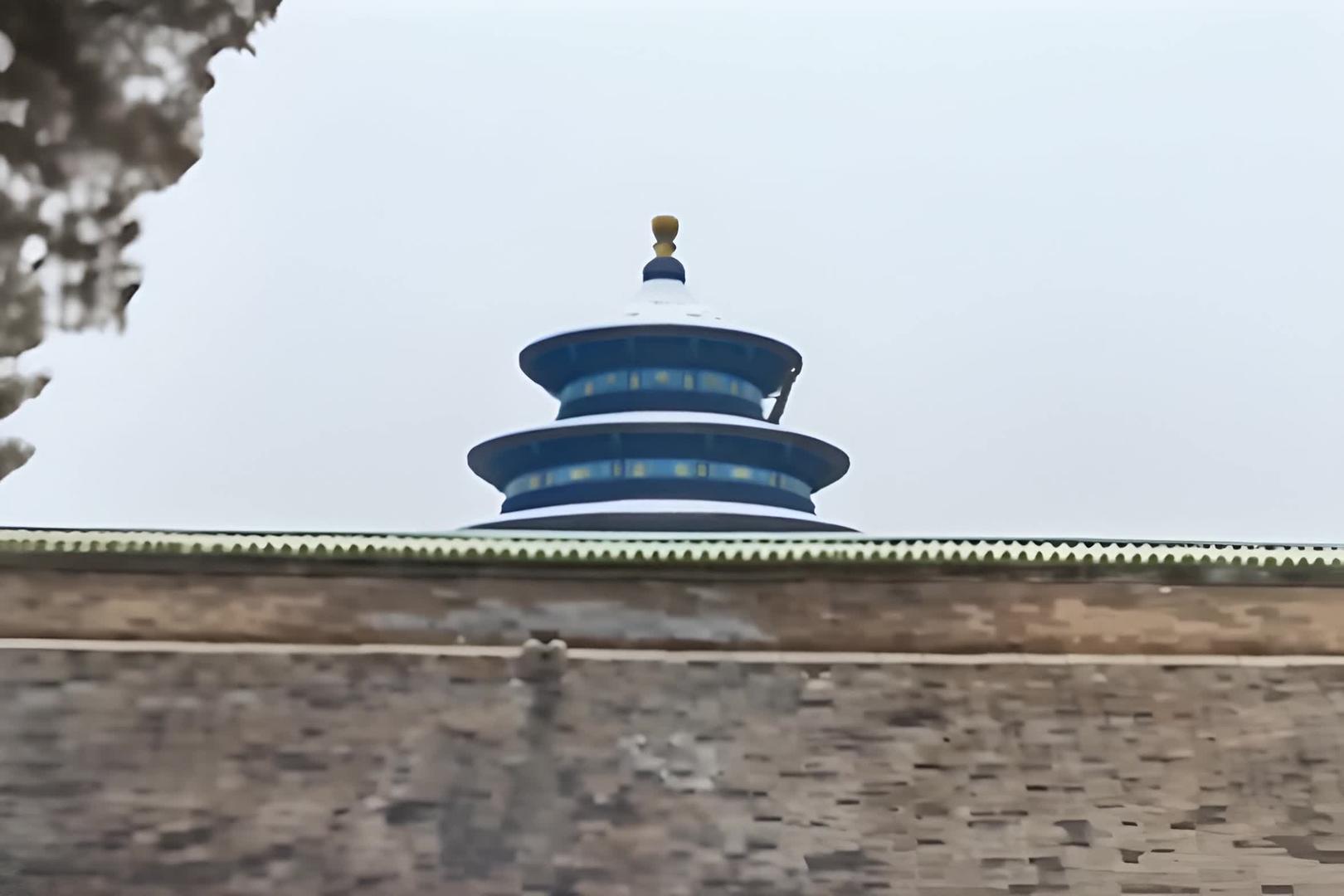 北京天坛冬天雪中视频的预览图