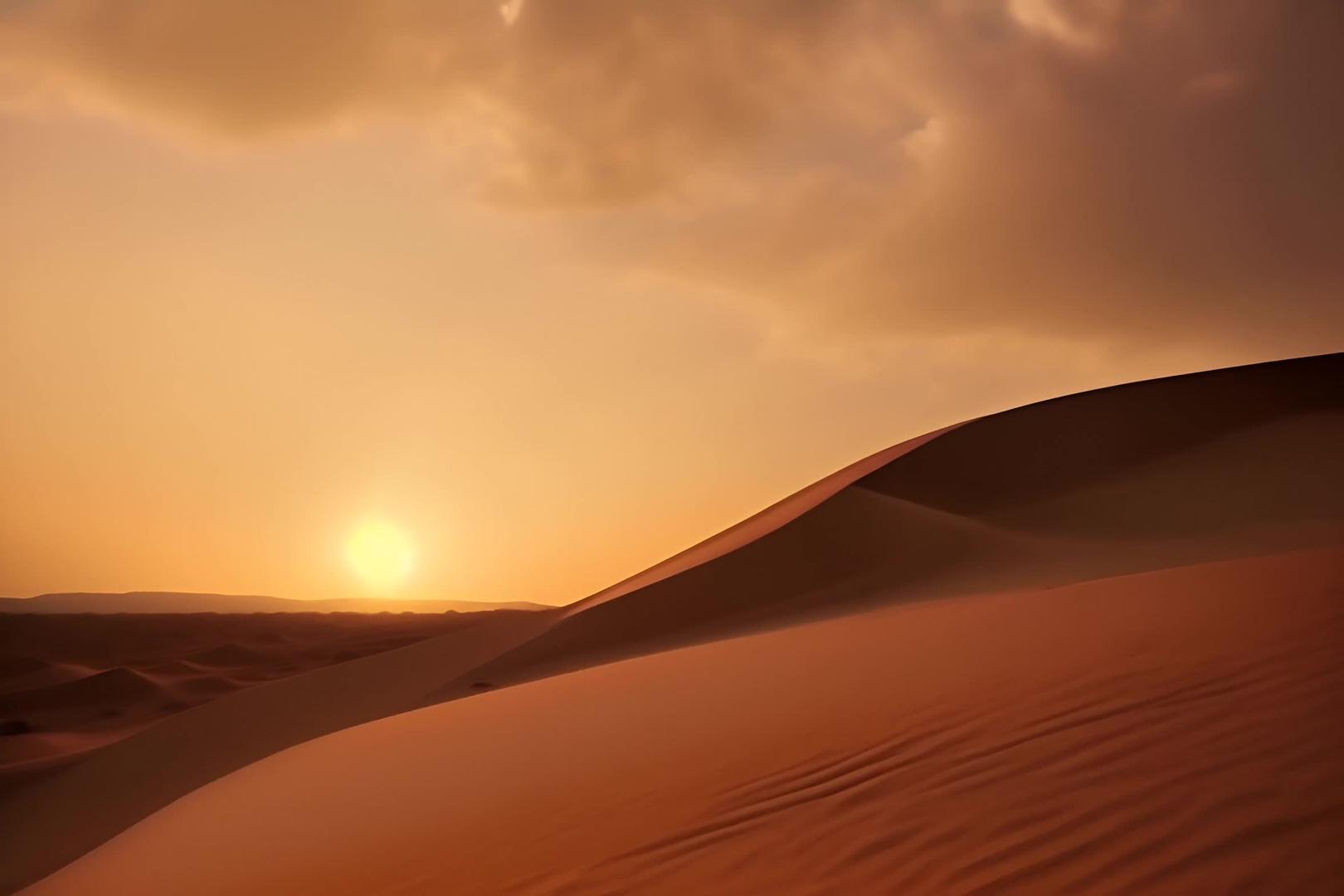 沙漠里的日落视频的预览图
