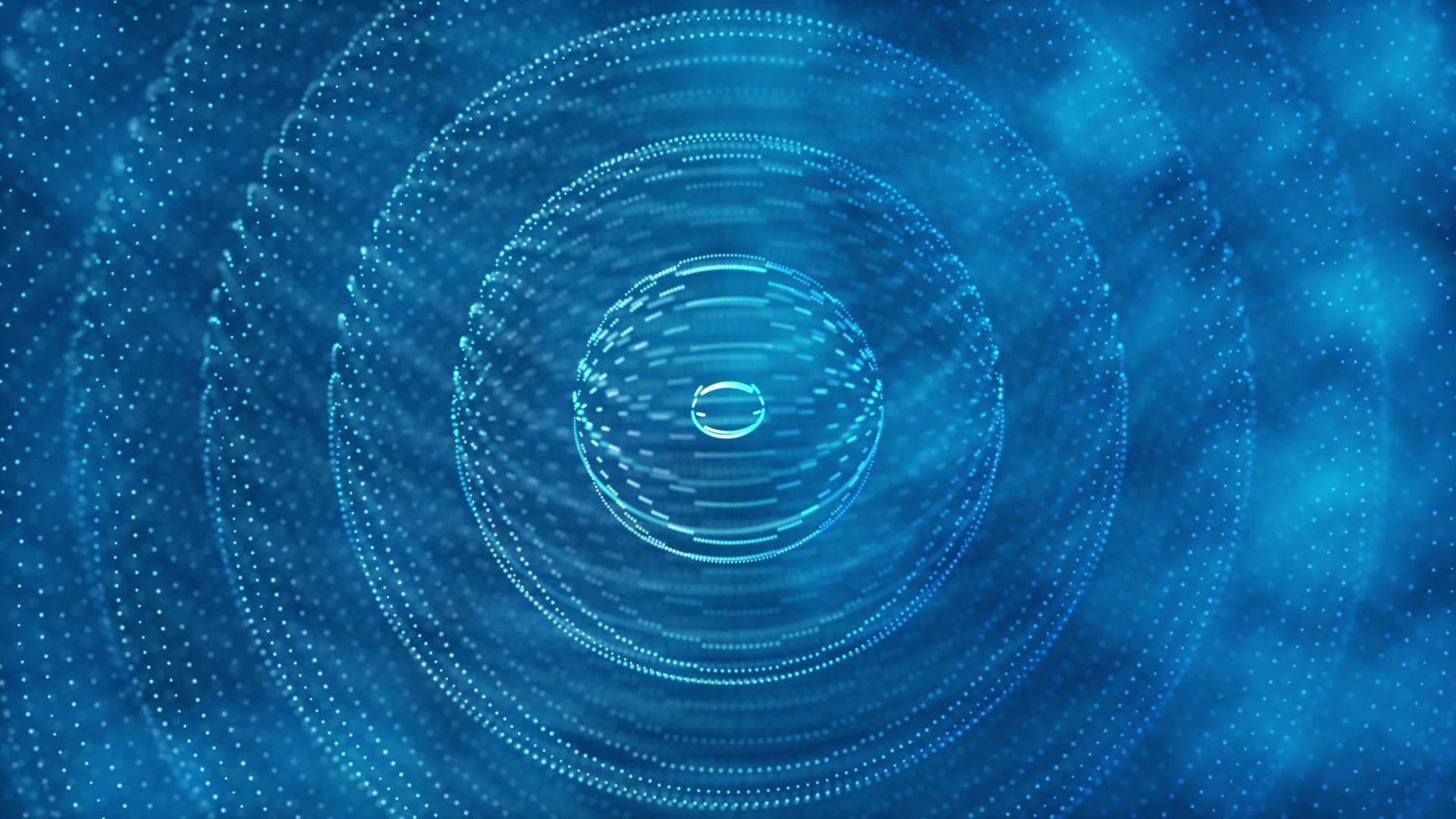 蓝色粒子圆圈视频的预览图