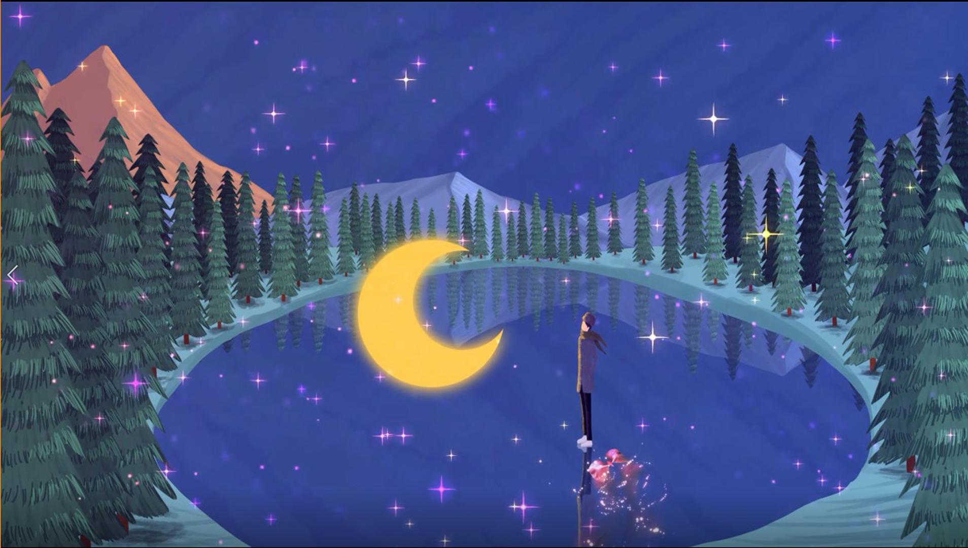 唯美卡通星空背景视频的预览图