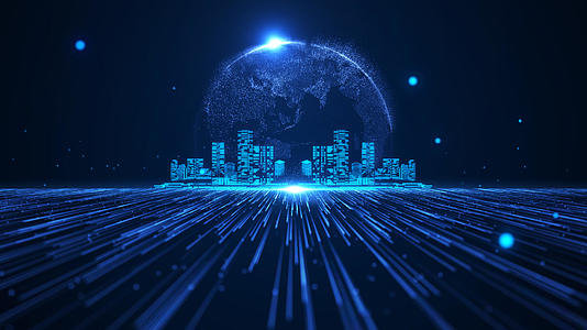 地球城市科技背景视频的预览图