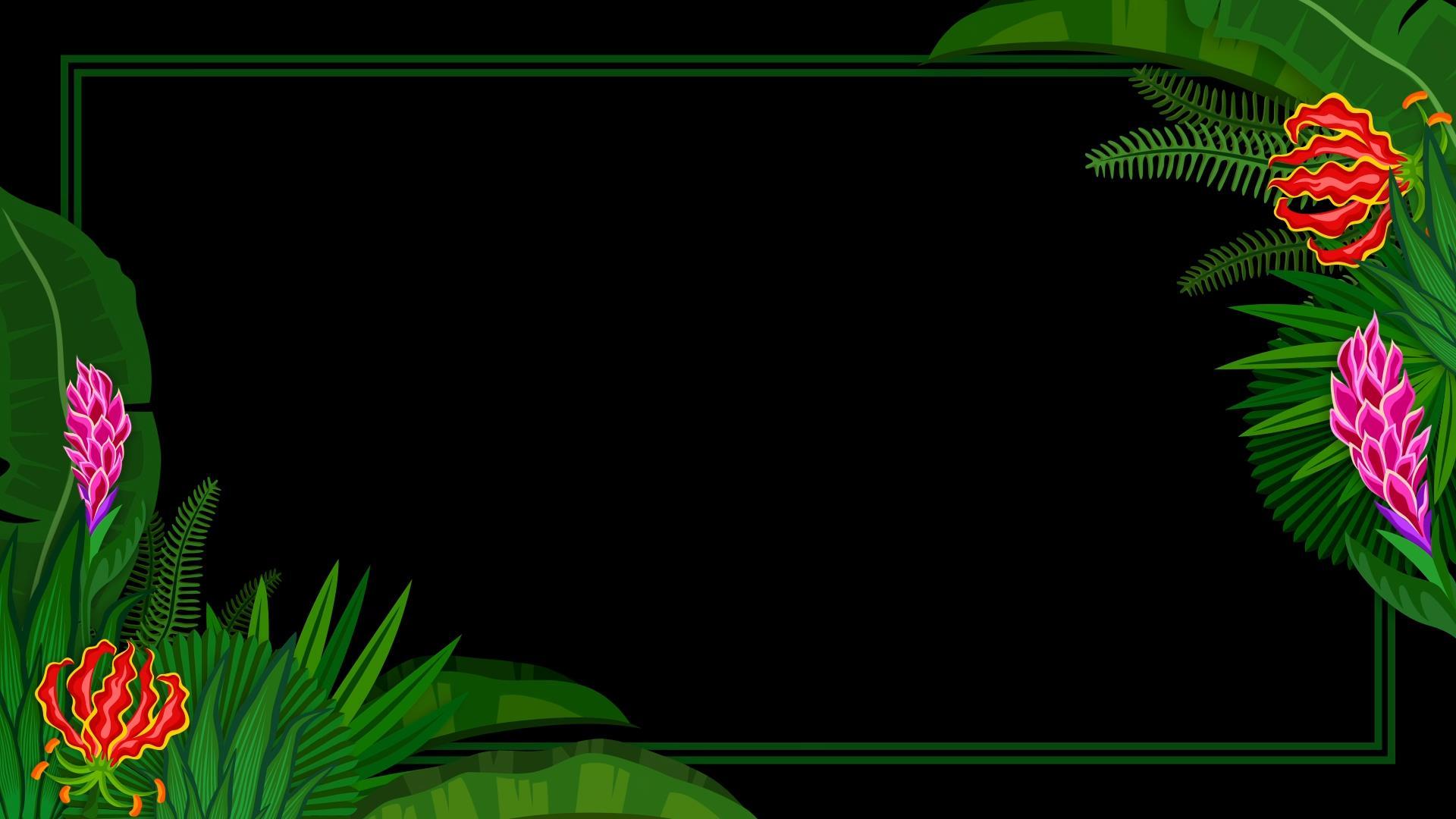 卡通动态植物围绕边框素材视频的预览图