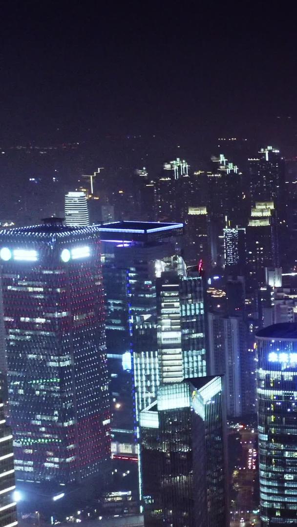 夜景航拍在上海黄浦江视频的预览图