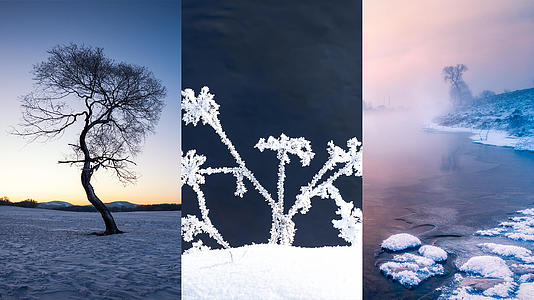 冬季景区雾凇树挂风景雪景雪雪玲雪雪视频的预览图
