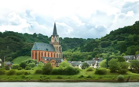 河岸风景在欧洲视频的预览图