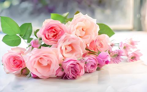 七夕粉红色的爱情玫瑰视频的预览图