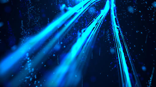4K唯美蓝色粒子光线元素视频视频的预览图