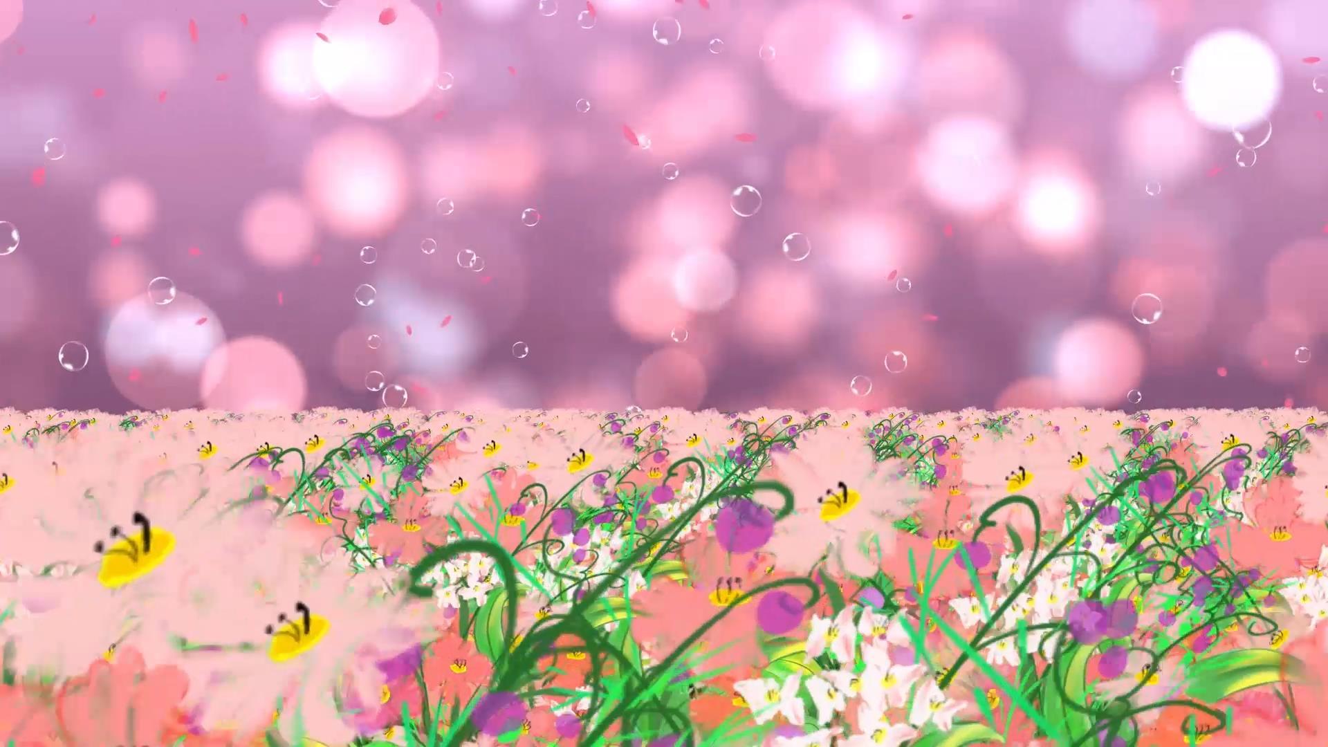 唯美花海动态粒子光效闪烁背景视频素材视频的预览图