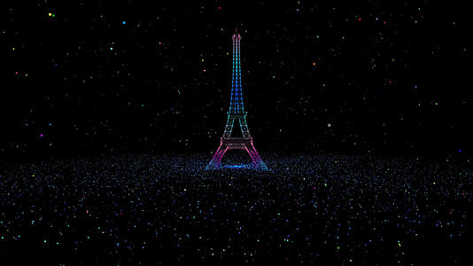 巴黎铁塔粒子素材视频的预览图