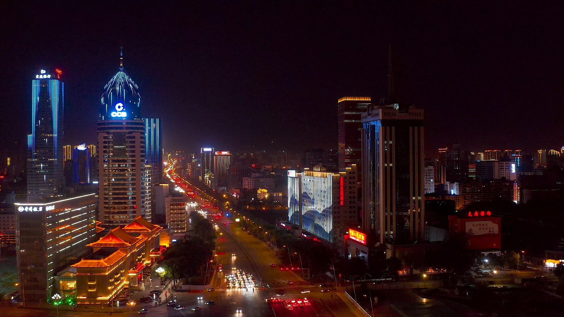 太原城市夜景4K航拍视频的预览图