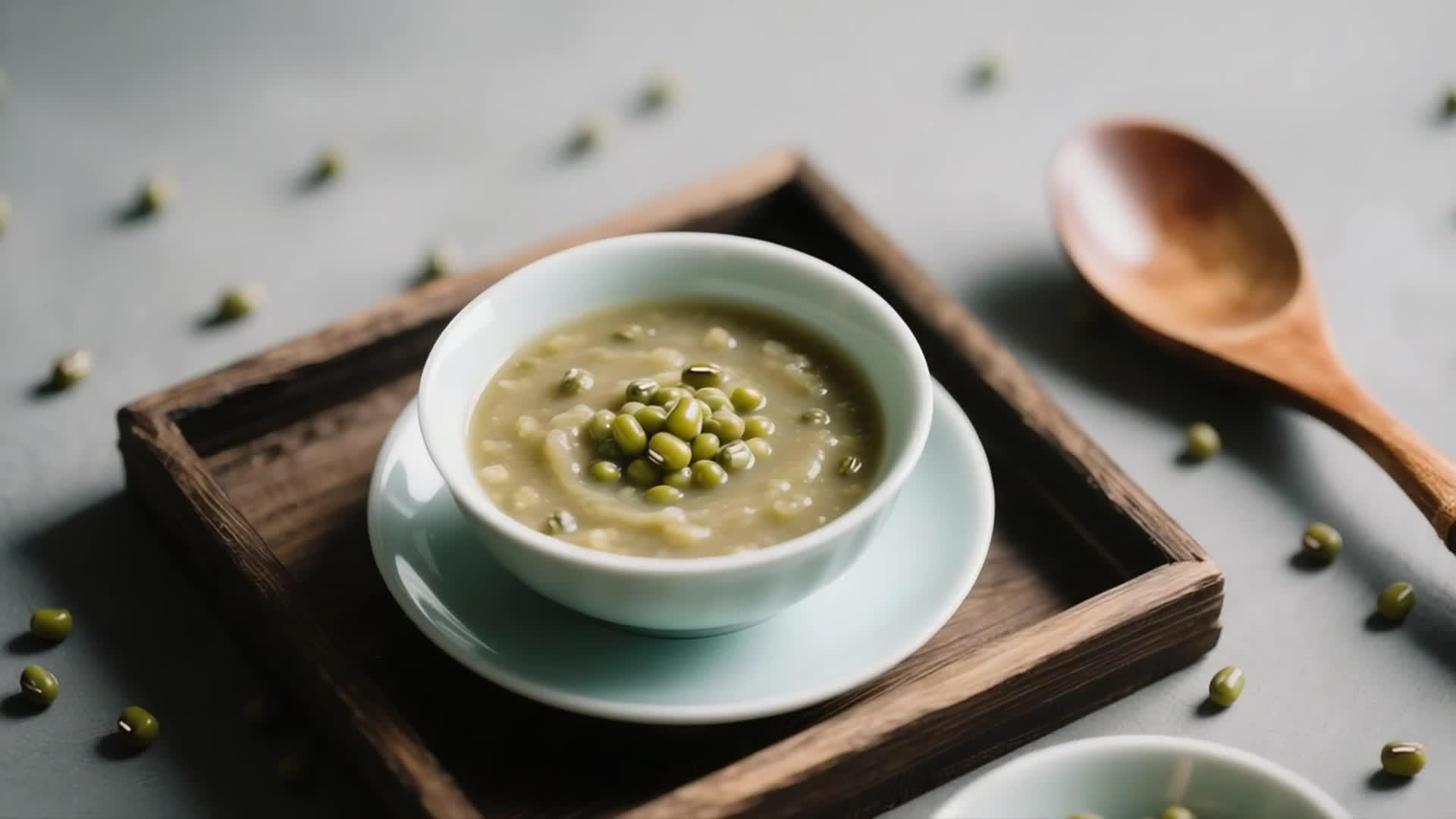 夏天的绿豆汤甜点视频的预览图