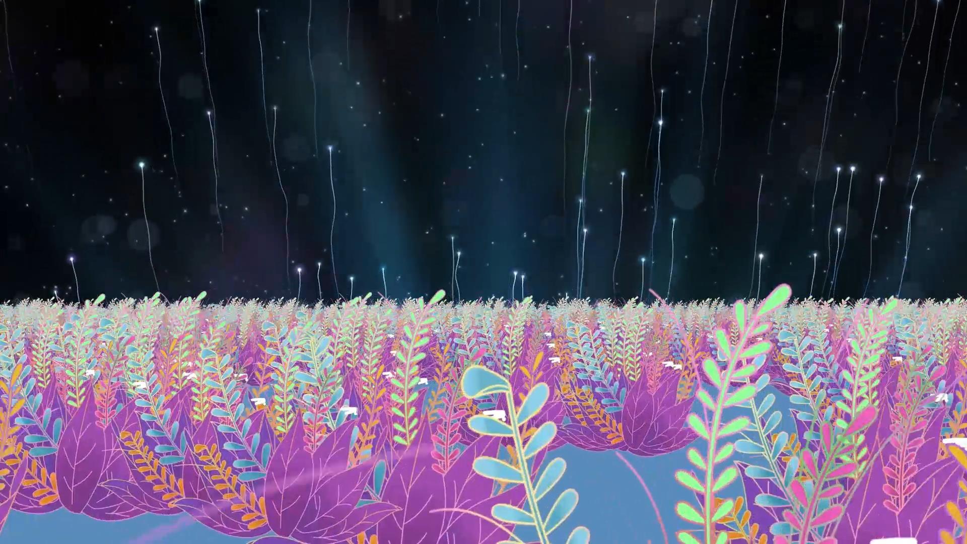 动态花海唯美粒子星光拖尾背景视频素材视频的预览图