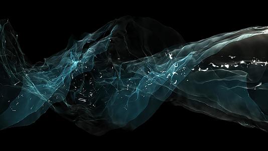 流体粒子文字背景4k如水般流动视频的预览图