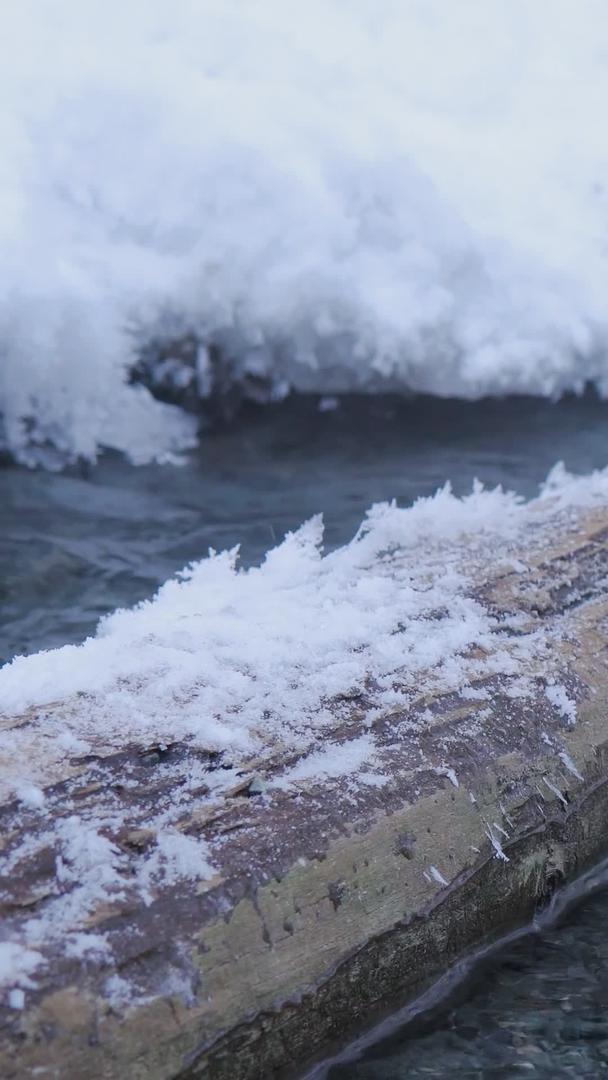 春季冰雪溶解河流景观视频的预览图