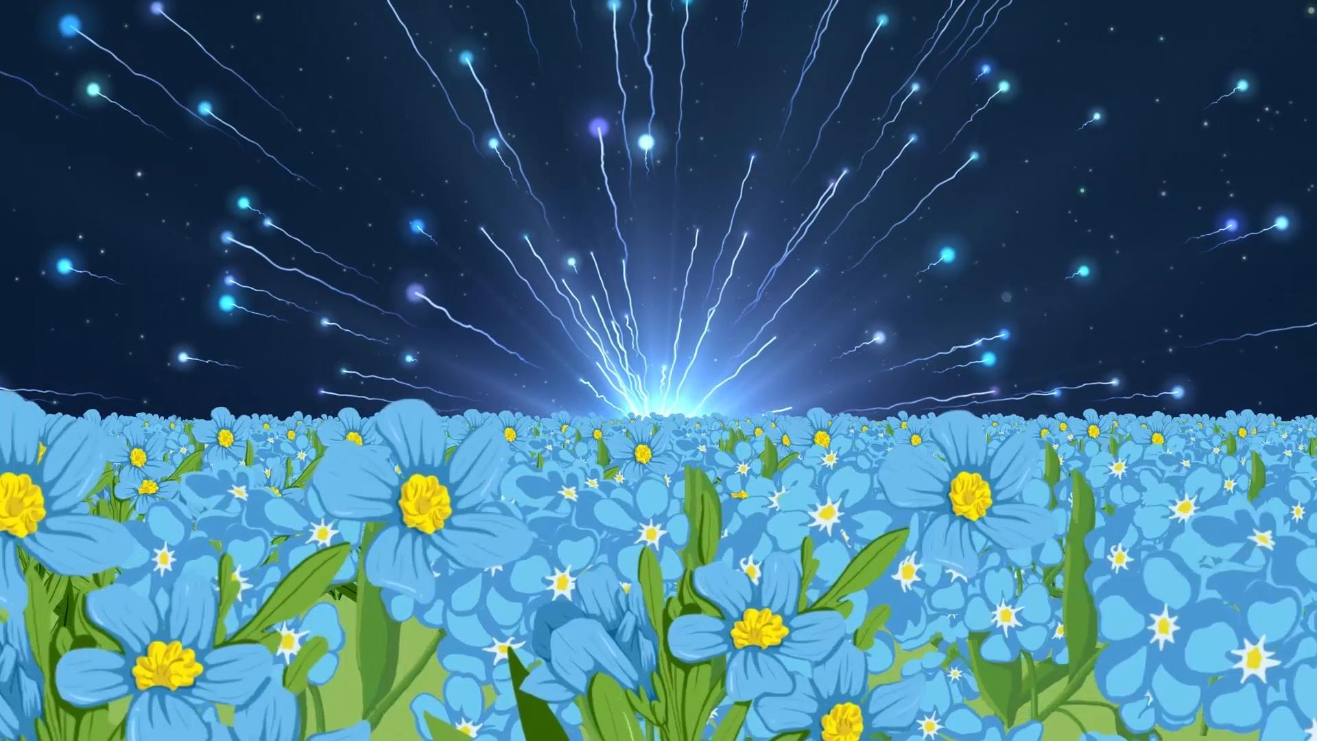 蓝色唯美花海大气粒子光效拖尾舞台背景视频素材视频的预览图