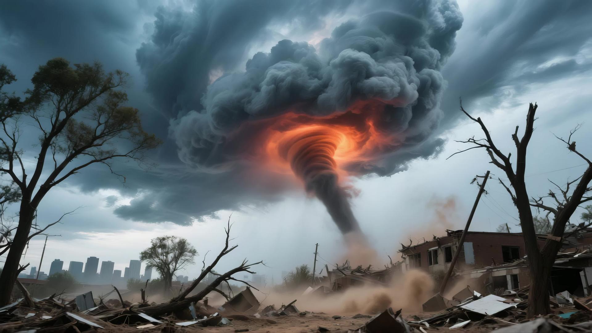 极端天气龙卷风自然灾害4k视频的预览图