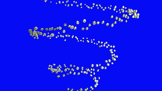 白色蘑菇以螺旋无缝环形蓝色屏幕染色体的形式飞行视频的预览图