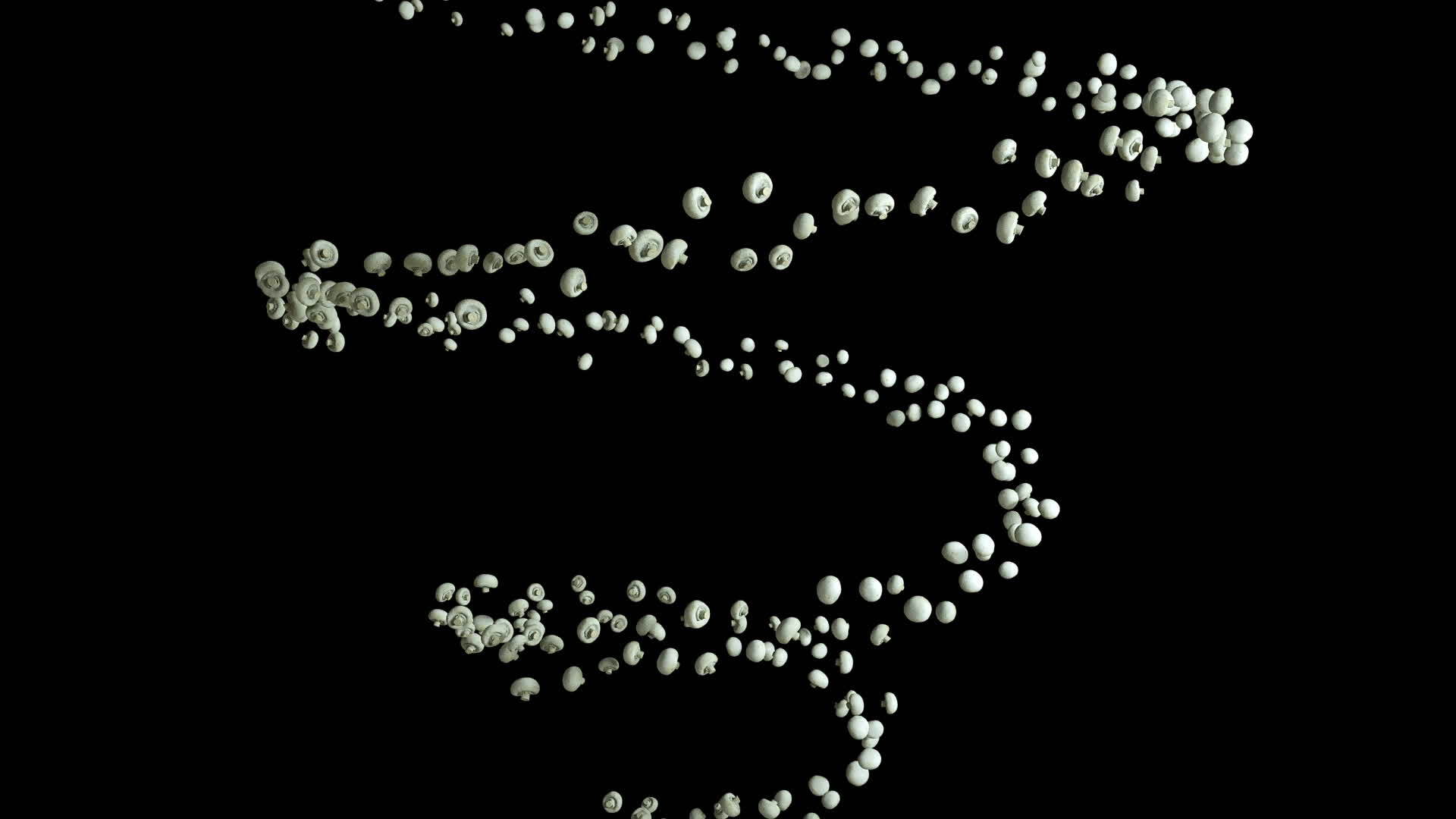 白色蘑菇附着在螺旋无缝环形乳胶垫上视频的预览图