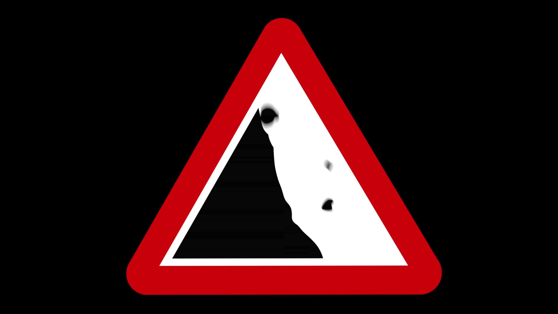 警告悬崖标志视频的预览图
