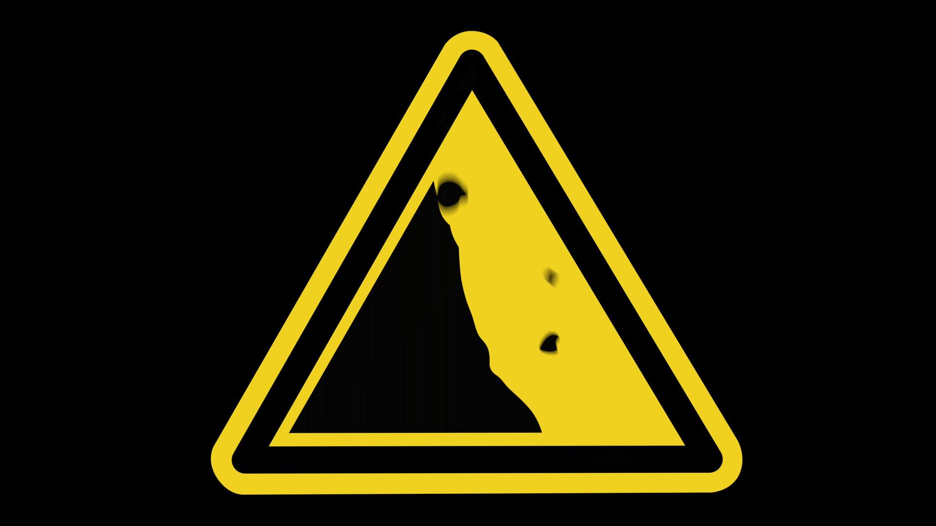 动动警告不稳定的悬崖标志视频的预览图