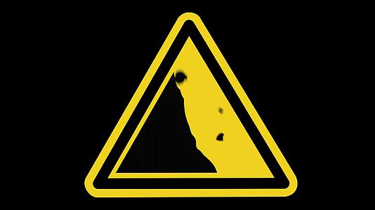 动动警告不稳定的悬崖标志视频的预览图