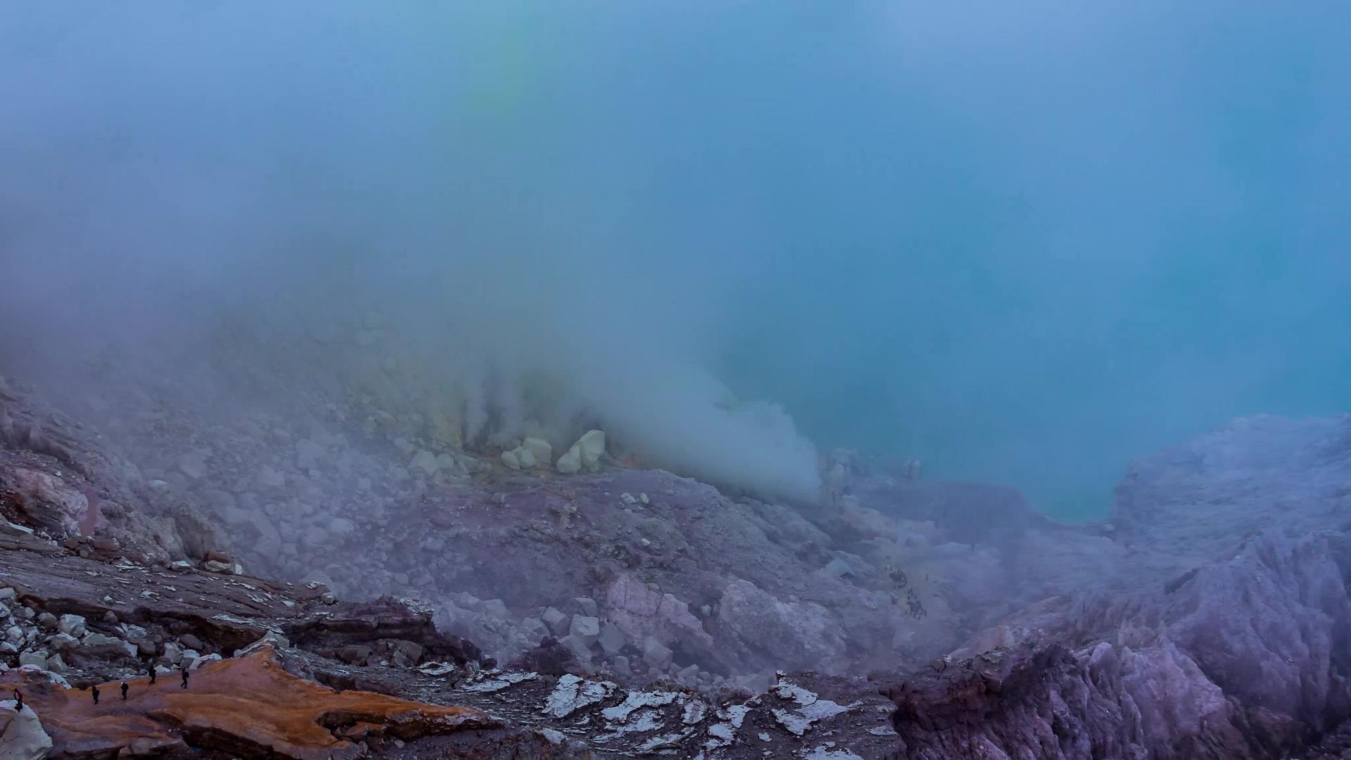 Kawahijen火山口火山坑地标自然标志性自然旅行视频的预览图