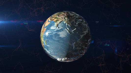 全球网络的数字背景视频网络将地球与未来主义纠缠在一起视频的预览图